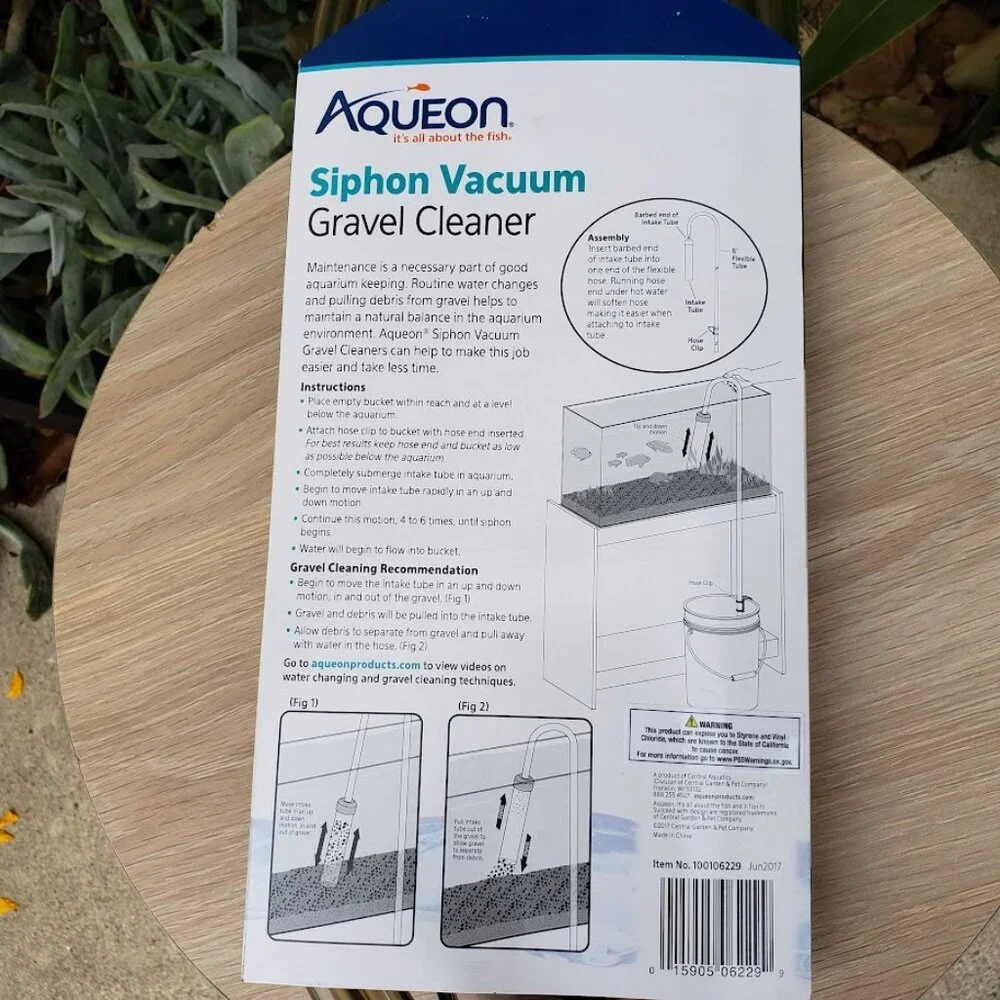New Aqueon Aquarium Fish Tank Siphon Vacuum Gravel Cleaner Hand Syphon Pump Hose